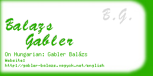 balazs gabler business card